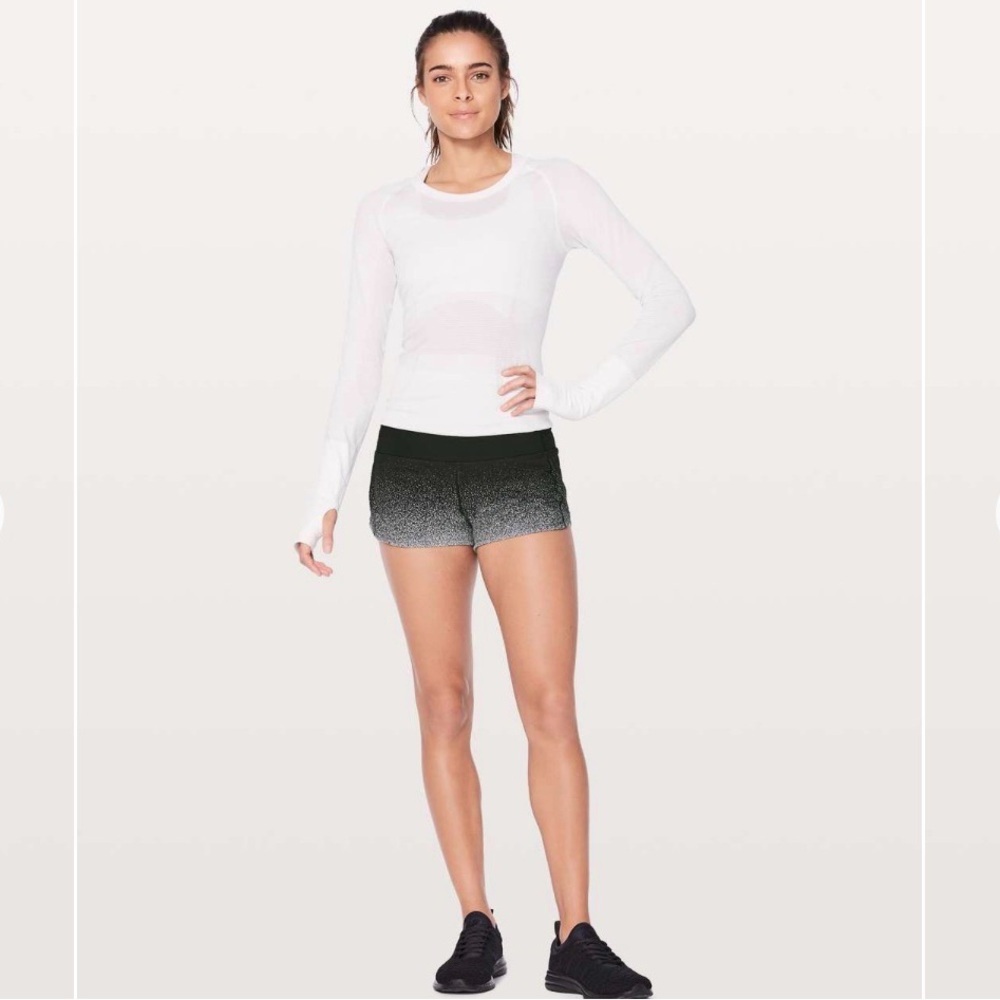 Lululemon Speed Up Short 2.5" Black White Ombre Speckle Activewear Gorpcore - Picture 1 of 11